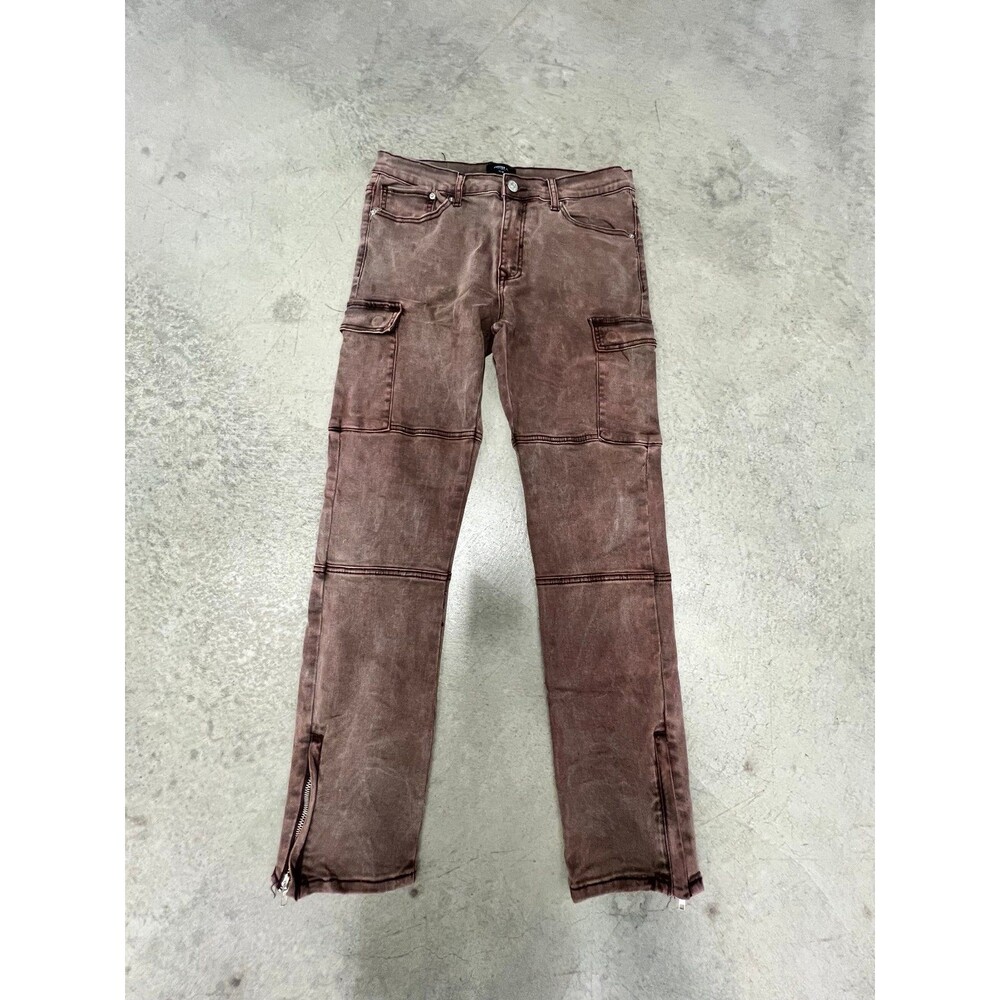 Brown Skinny Slim Cargo Jeans